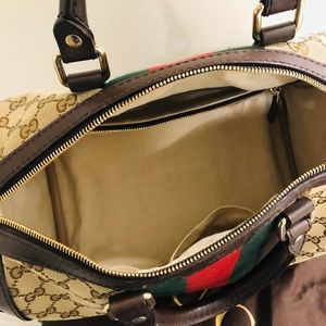 Authentic Gucci Monogram Vintage Medium Boston Bag